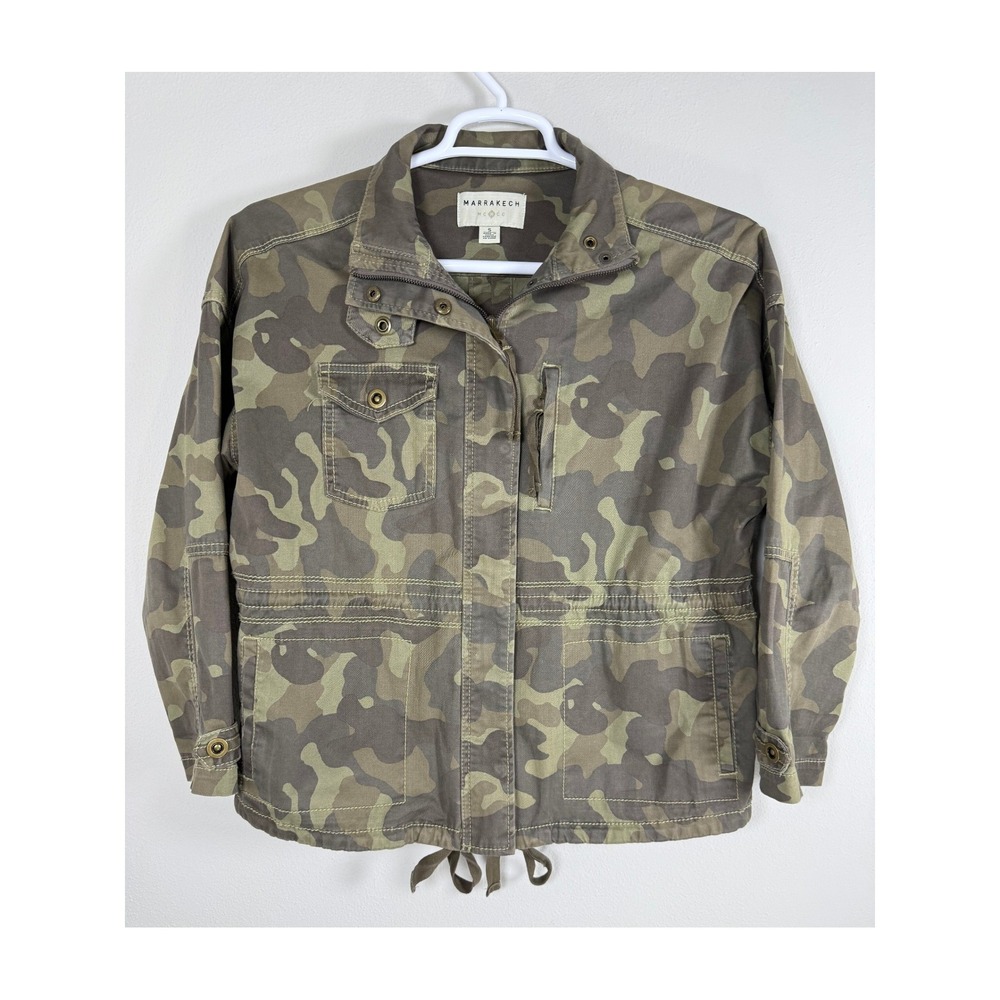 Marrakech Camo Utility Jacket Women Size S Military Green Streetwear Gorpcore